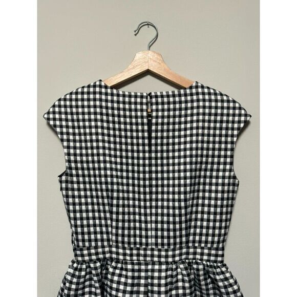 Zara Basic Spring Summer Dress Gingham Cap Sleeve Fit & Flare Size M - Picture 4 of 14